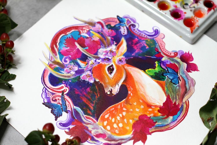 Online Colored Ink Class by Anna Sokolova