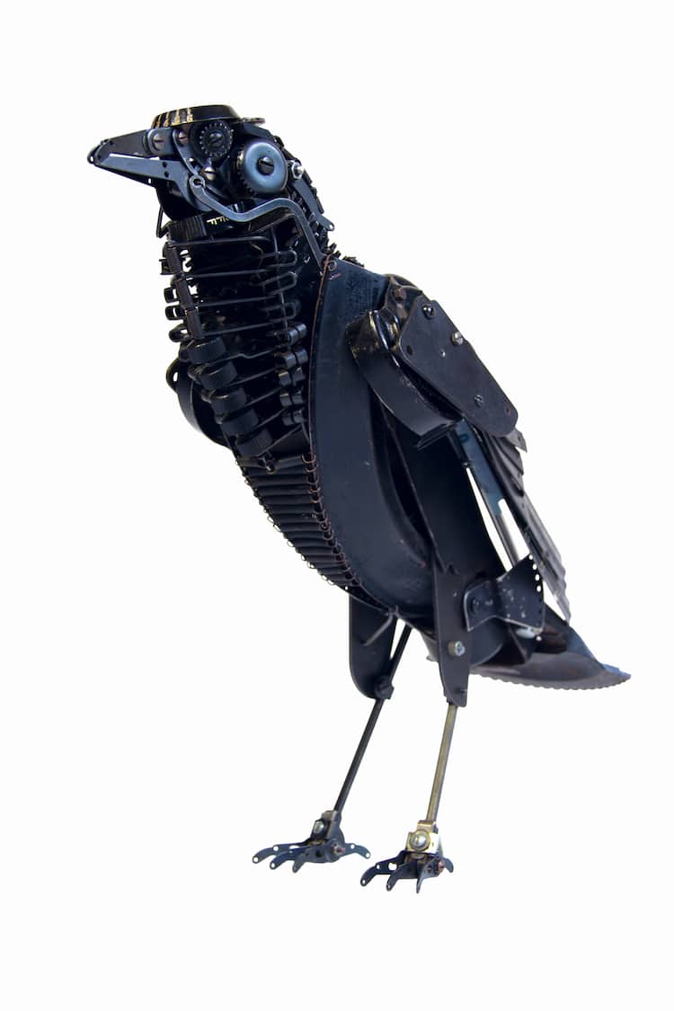 Bird Sculptures Made from Vintage Typewriters by Jeremy Mayer