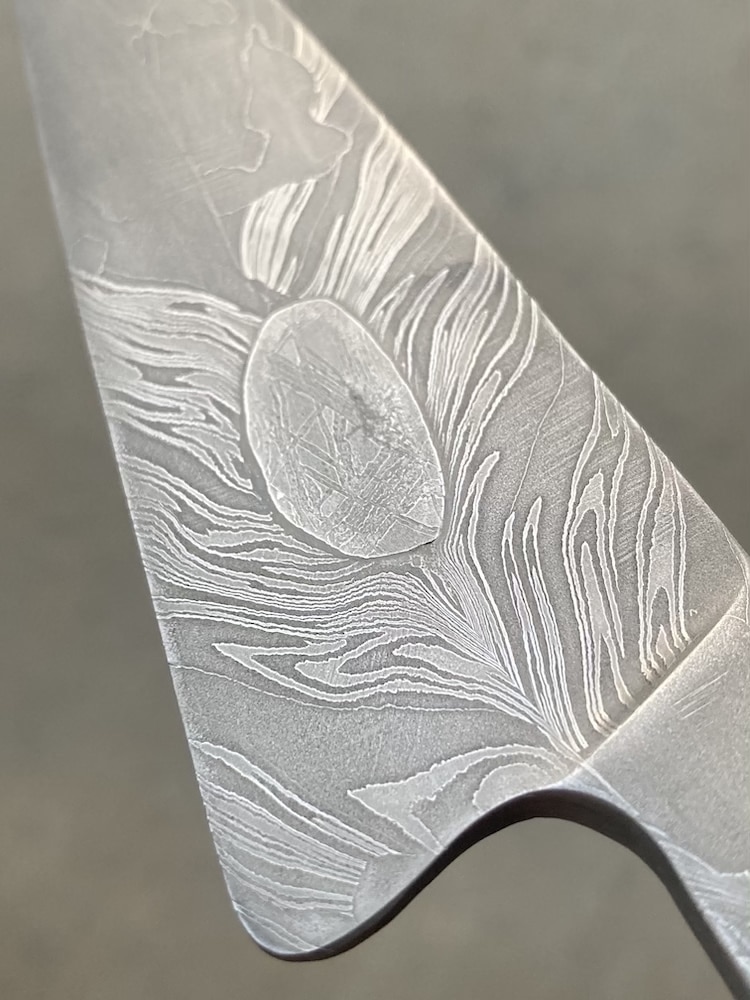 Knife Made from Damascus Steel and Meteorites by Tristan Dare