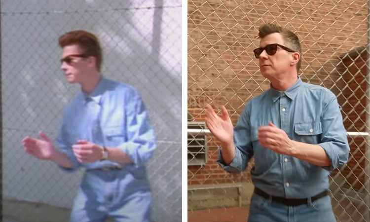 Rick Astley in Music Video 1987 Vs 2022