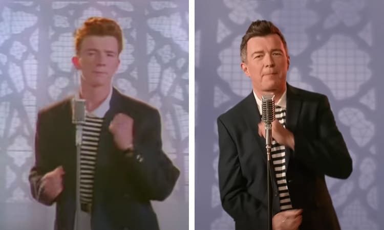 Rick Astley in Music Video 1987 Vs 2022
