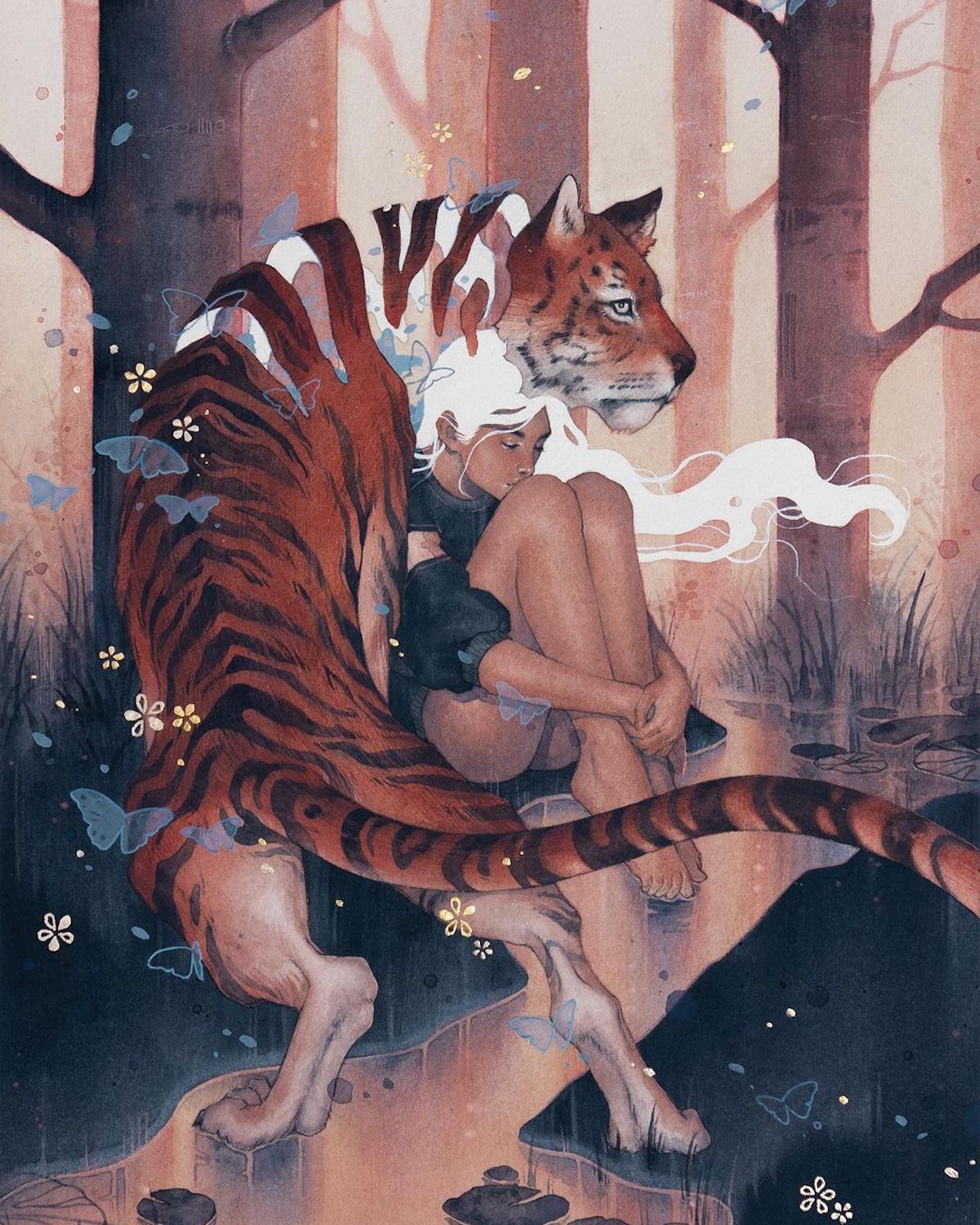 Fantastical Watercolor Painting by Kelogsloops