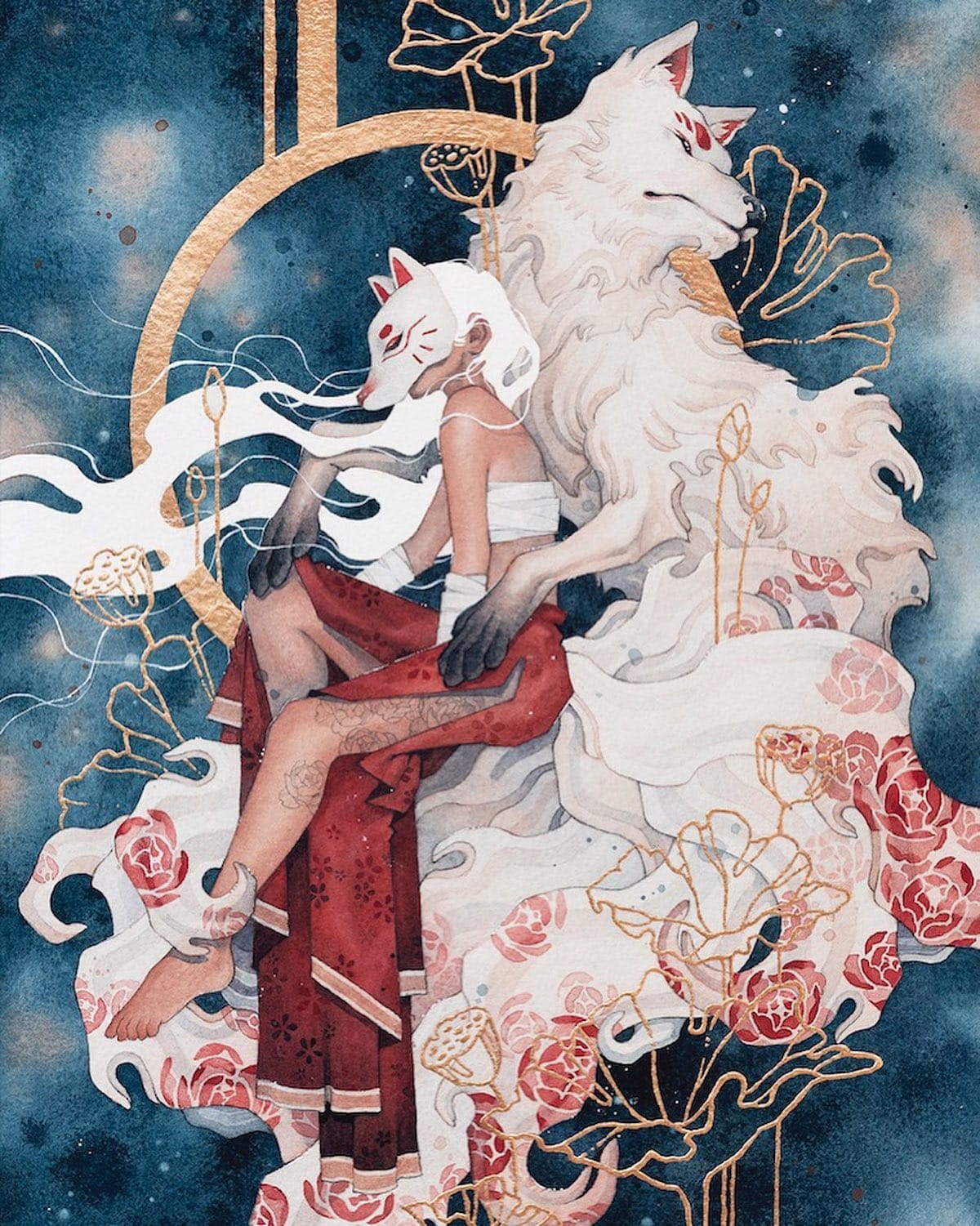 Fantastical Watercolor Painting by Kelogsloops