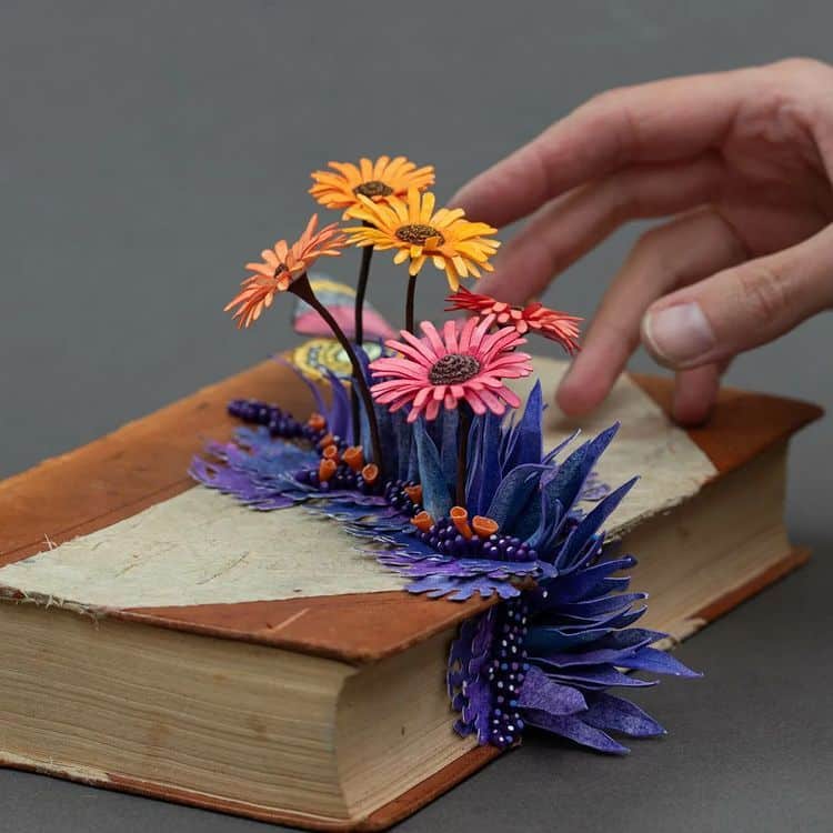 Book and Flora Sculptures by Stephanie Kilgast