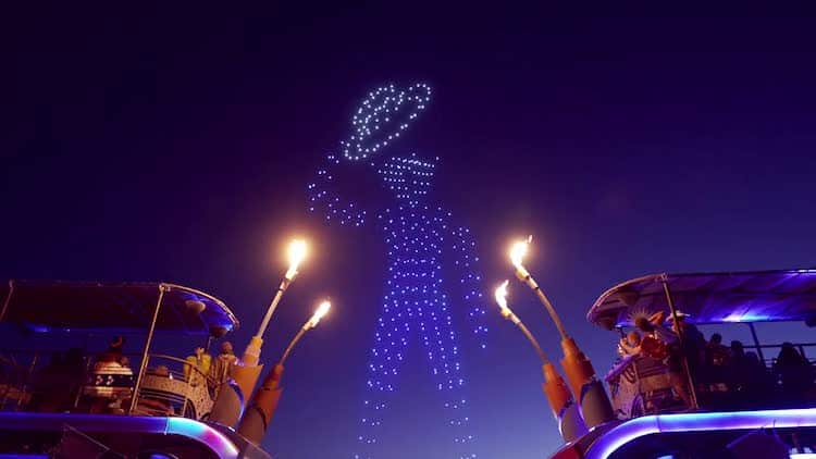 Drone Shows at 2022 Burning Man Featured 1000 Drones