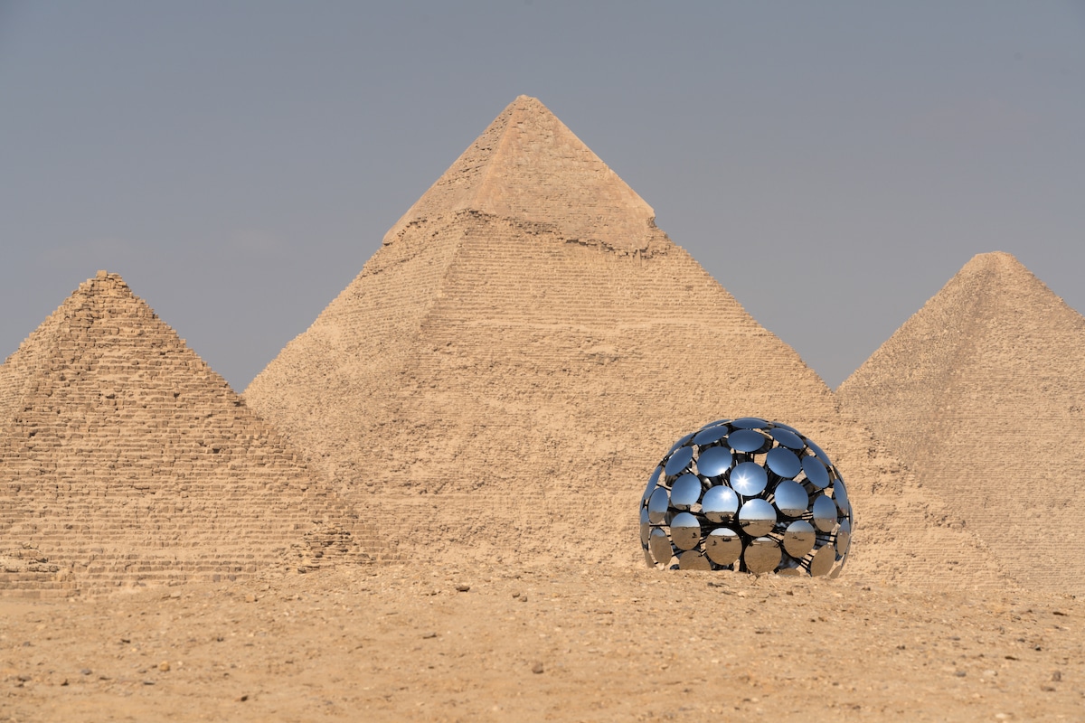 Art Installation in Front of the Pyramids in Giza