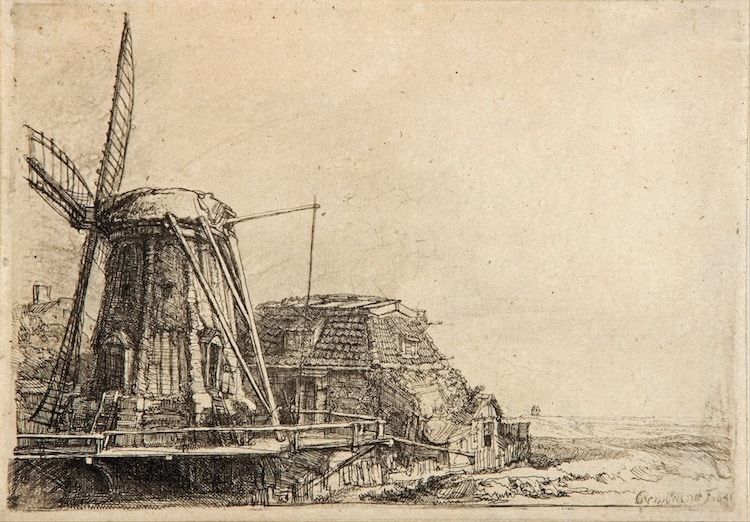 Rembrandt Landscape Drawing