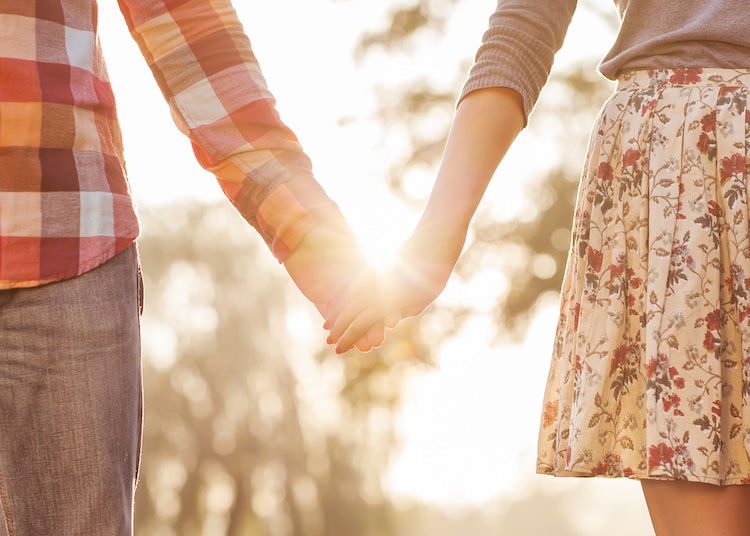 Young couple in love outdoor