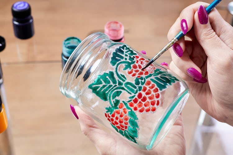 Painting a Glass Jar