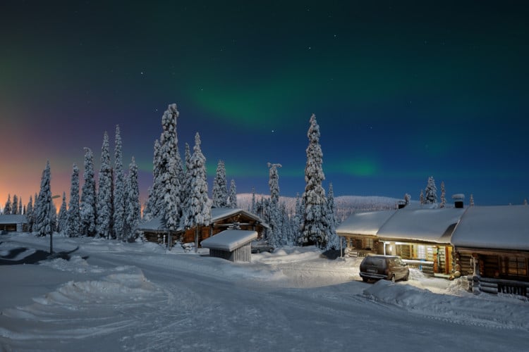 aurora borealis over Lapland, Finland