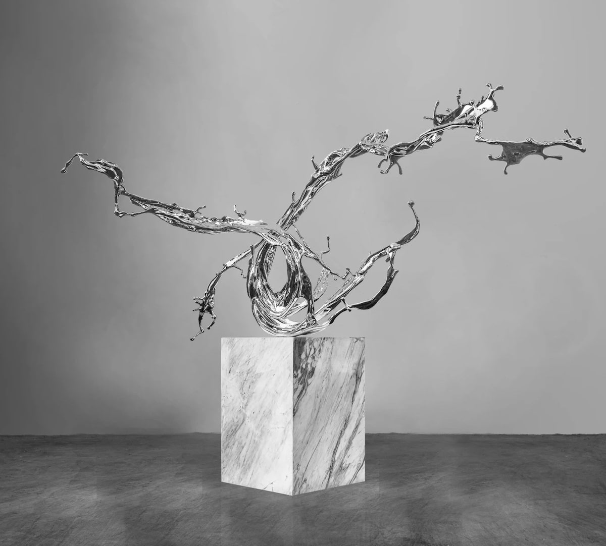 Abstract Silver Sculptures by Zheng Lu
