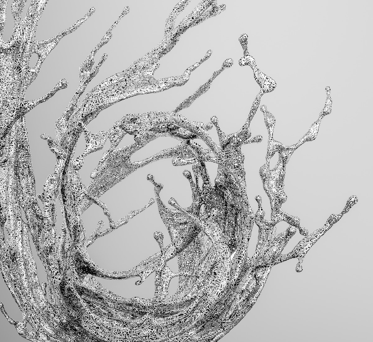 Abstract Silver Sculptures by Zheng Lu