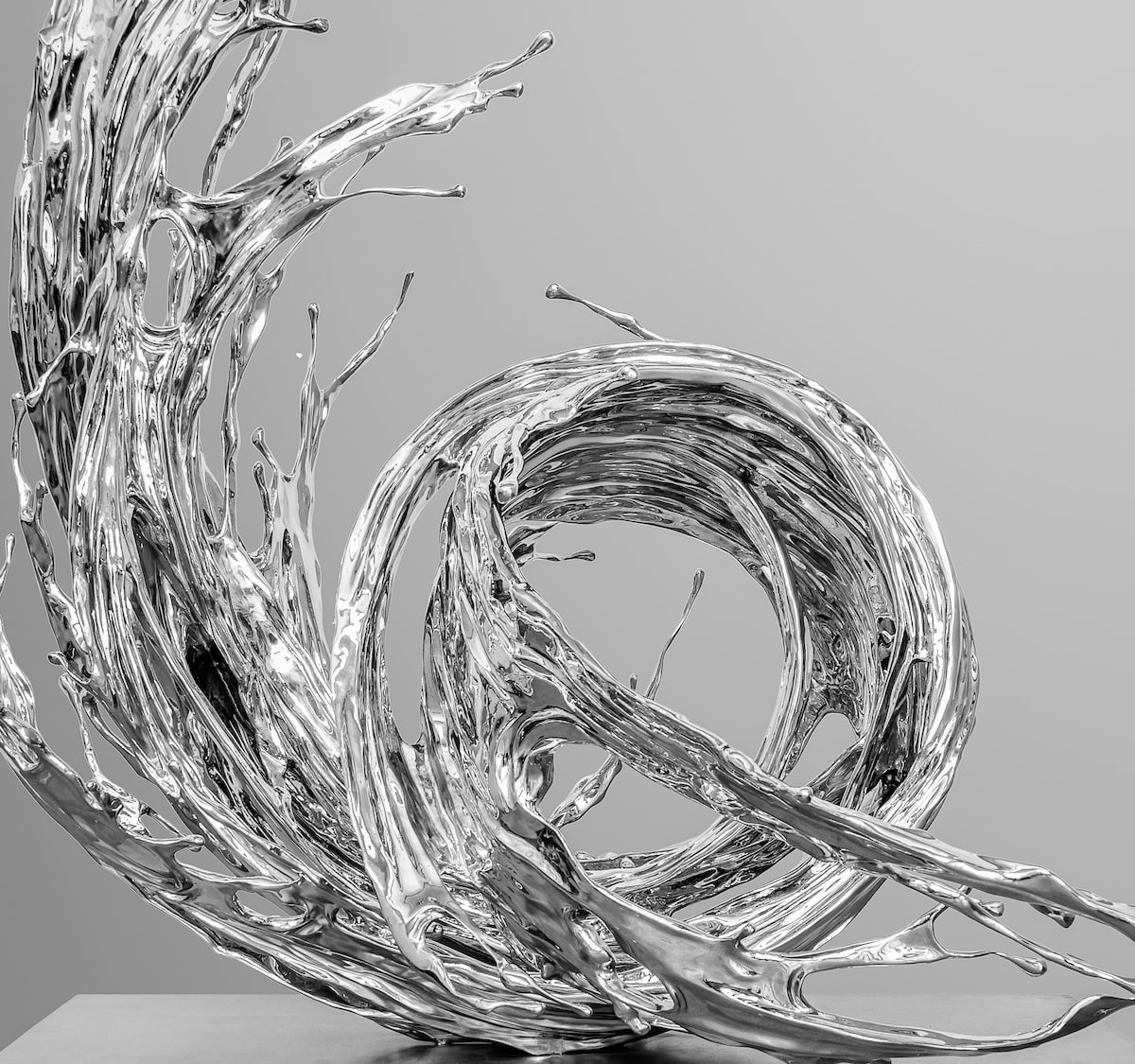Abstract Silver Sculptures by Zheng Lu