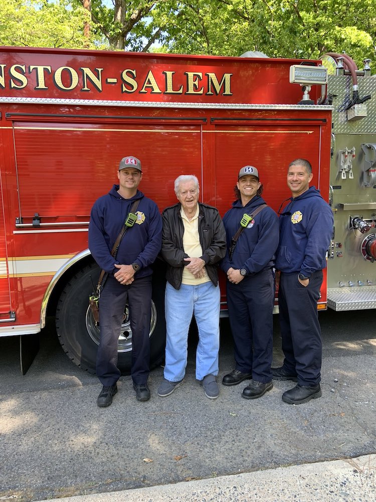 WWII Veteran Takes Ride in Fire Truck for 100th Birthday