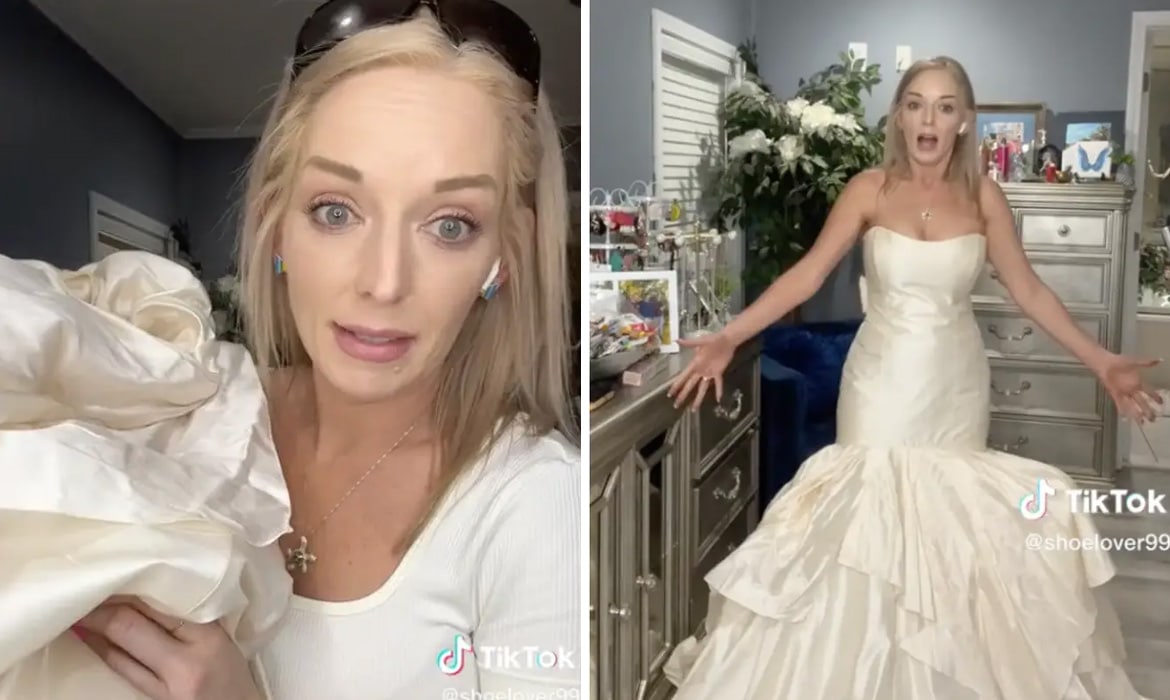 Ophelia Nichols Thrifted Wedding Dress