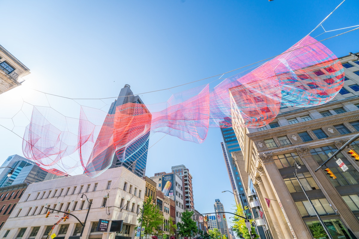 Installation in Columbus, Ohio, by Jannet Echelman