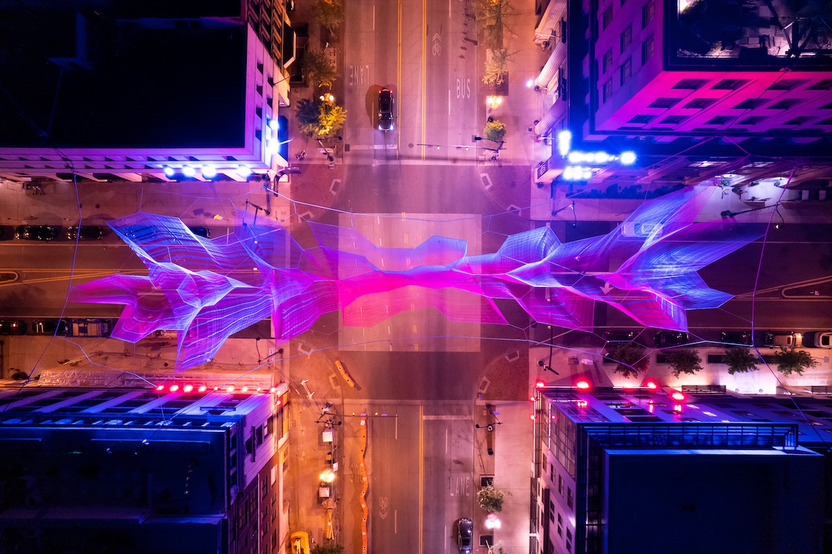 Installation in Columbus, Ohio, by Jannet Echelman