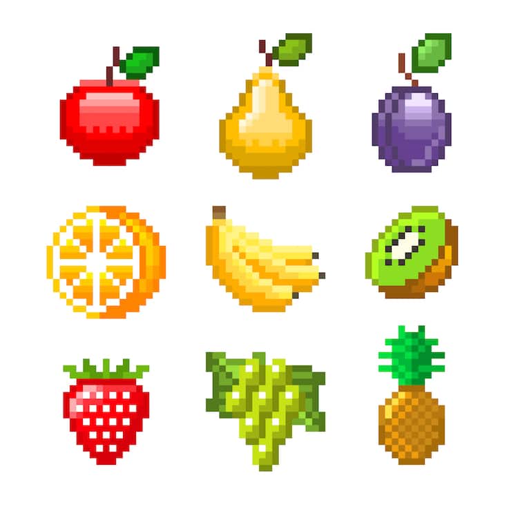 Pixel Fruit Art