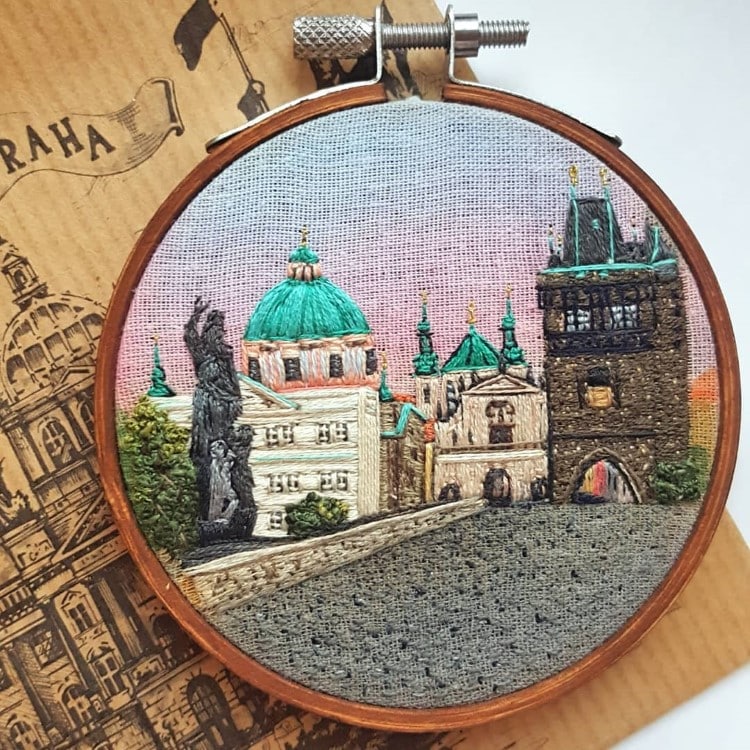 Embroidery of Bridge in Prague