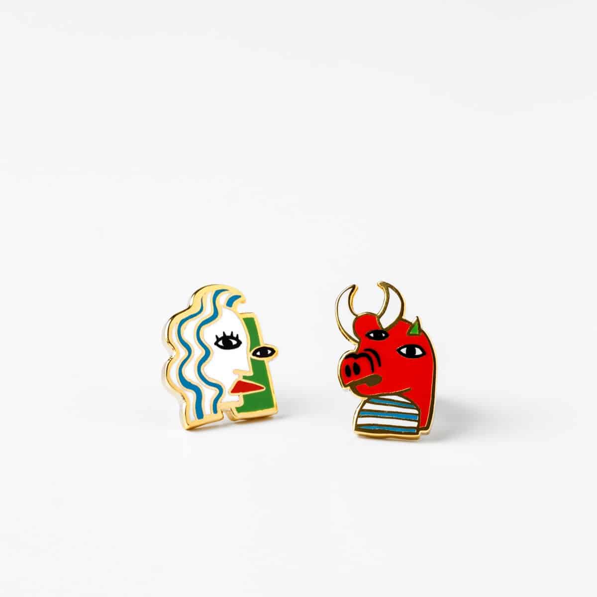 Artsy Mismatched Earrings by Yellow Owl Workshop