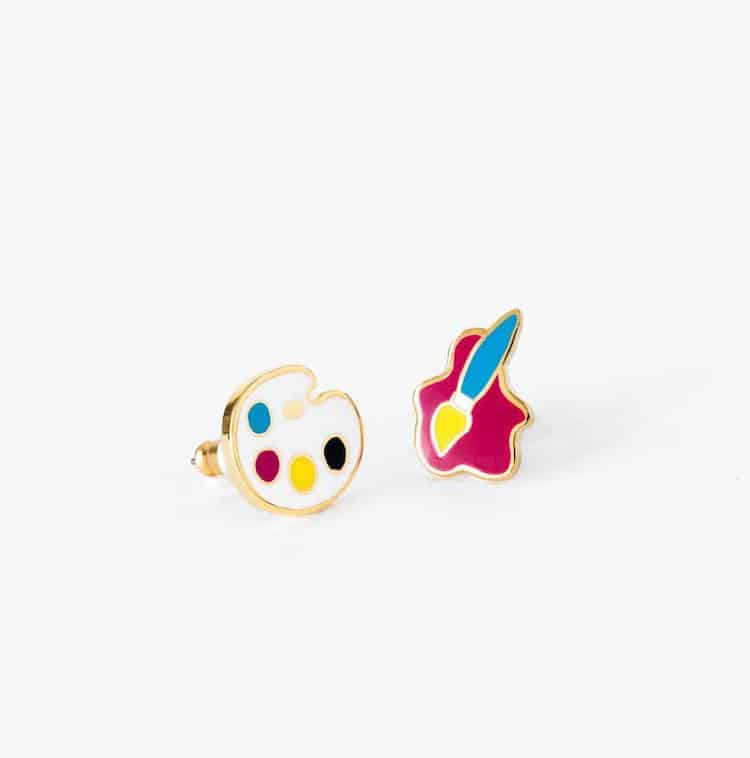 Artsy Mismatched Earrings by Yellow Owl Workshop