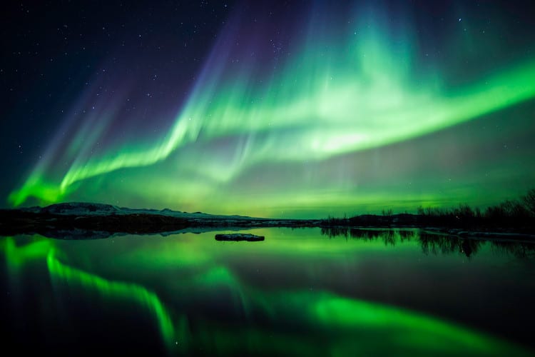 Norhern Lights over a lake