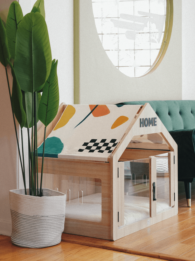 - ViralBandit Wooffy Modern Dog House