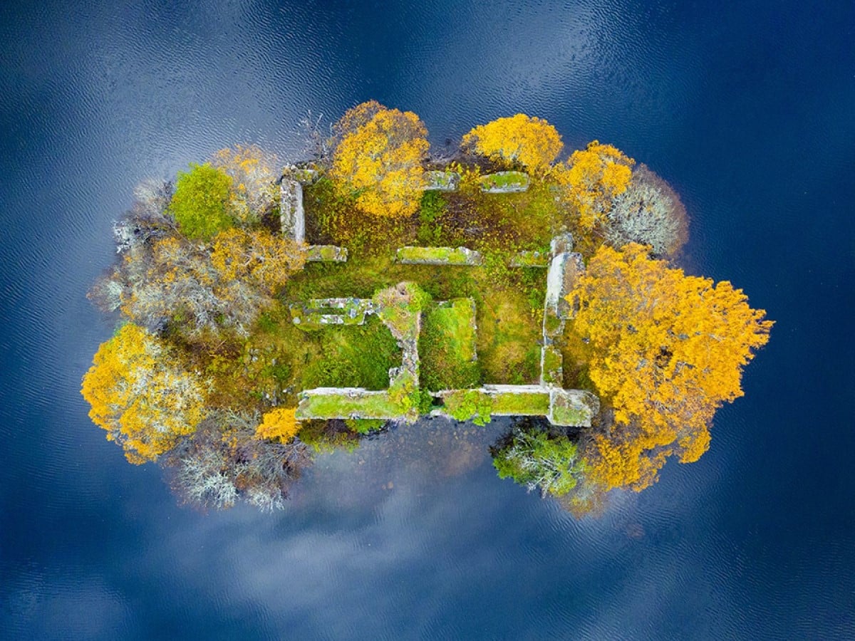 Aerial View of Island in the UK