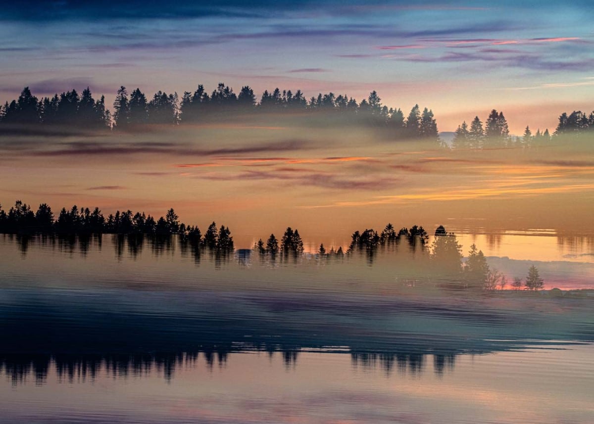 Sunset by the sea in Finland