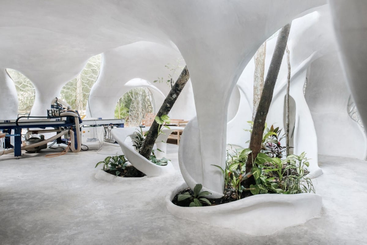 Interior of Fab Lab Outside Tulum at Azulik City of Arts