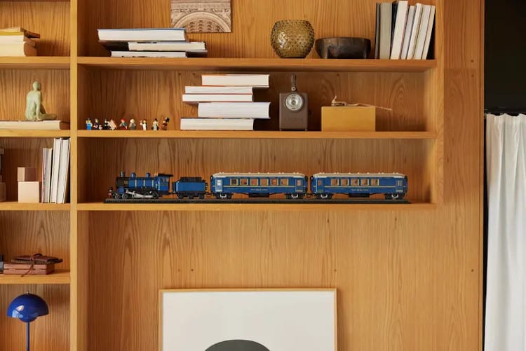 lego orient express train set on shelf