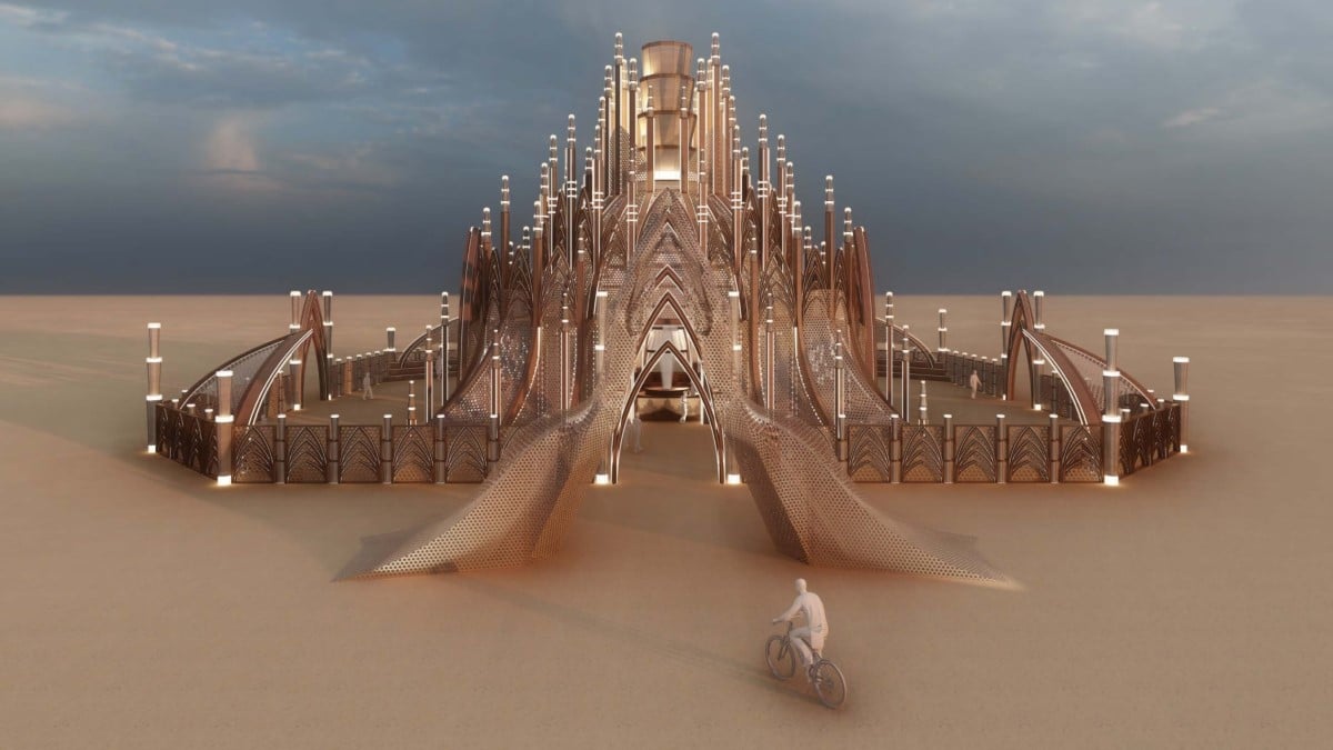 Rendering of 2024 Burning Man Temple