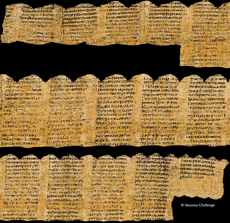 Ancient Scroll Burned by Vesuvius Is Now Readable