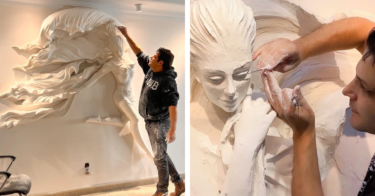 Self-Taught Artist Sculpts Divinely Beautiful Angel Reliefs