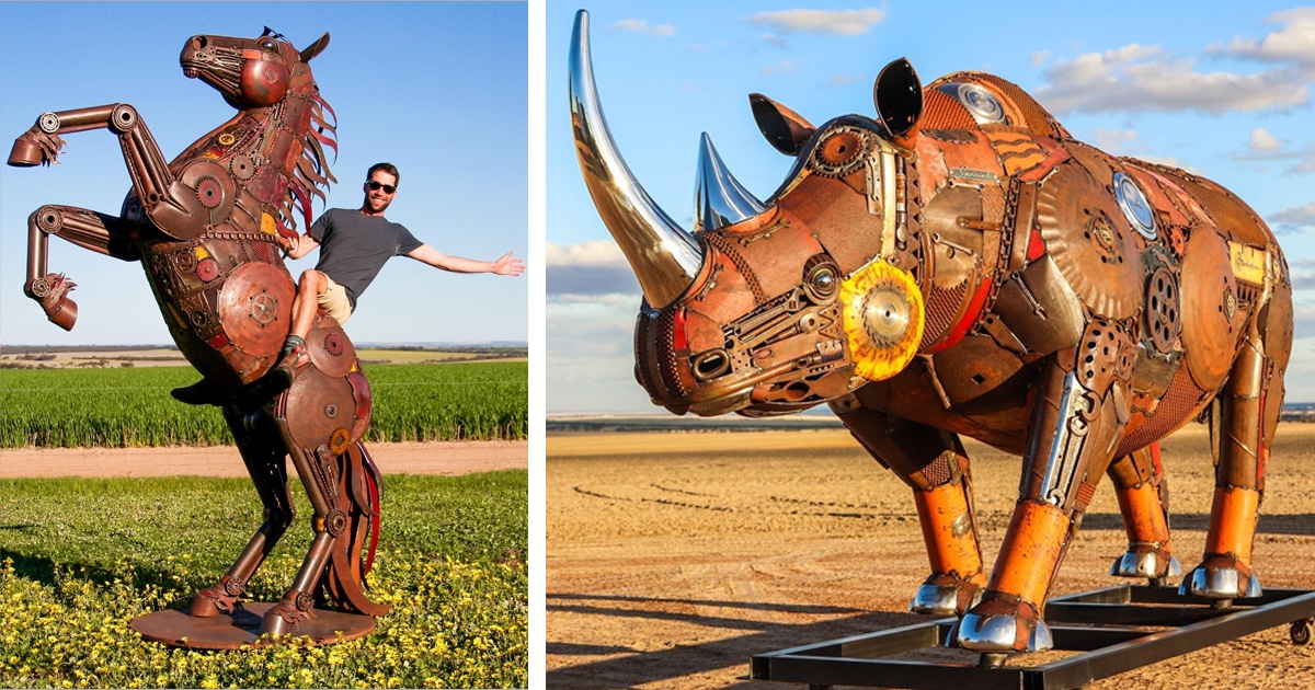 Sculptor Creates An Animal Menagerie Out Of Recycled Metal