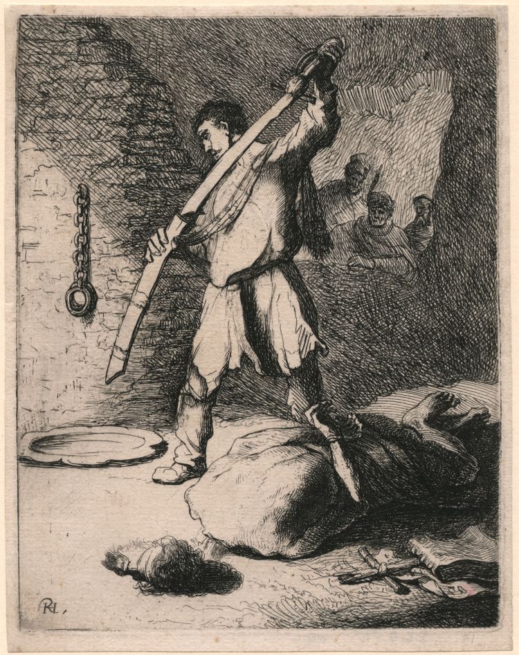 Rembrandt Etching Of The Beheading Of John The Baptist