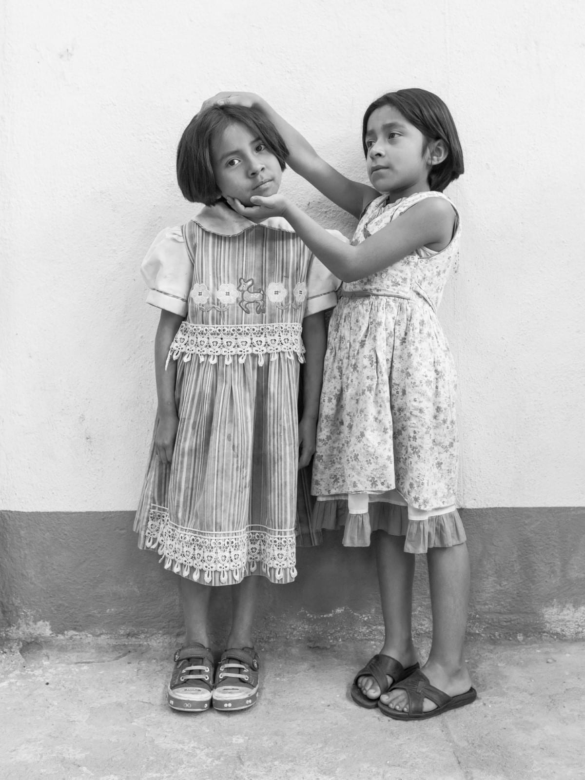 Two young girls from an orphanage in Mexico