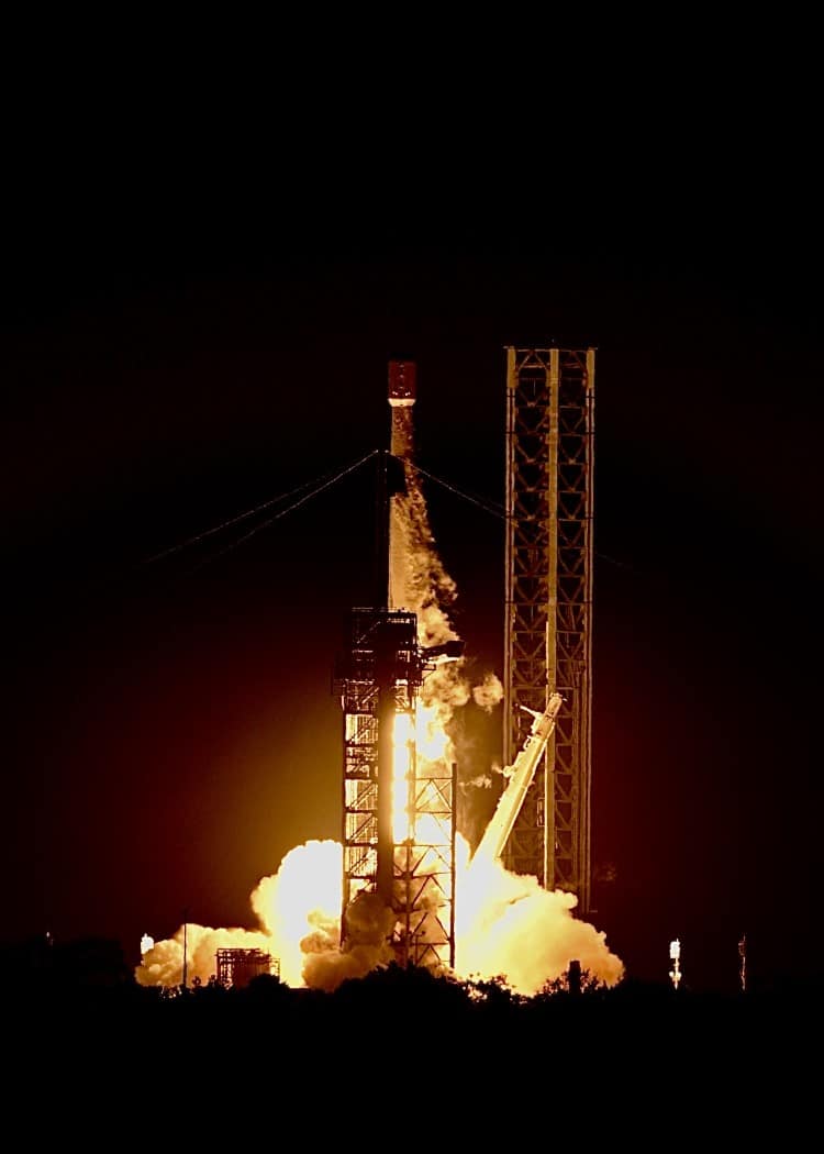 Falcon 9 rocket taking off