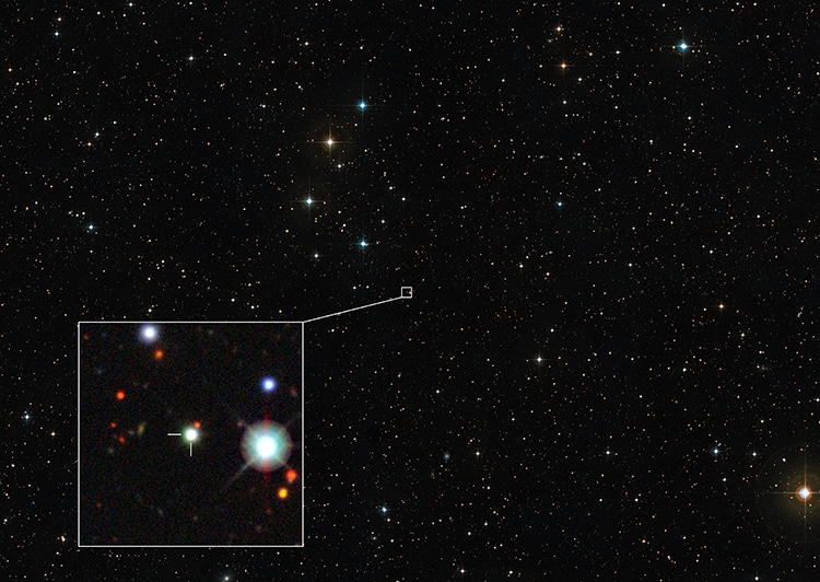 ESO’s Very Large Telescope (VLT) captures the quasar.