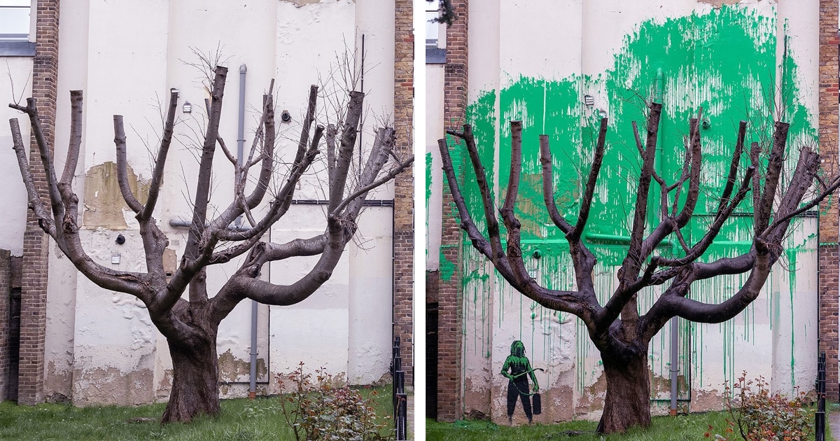New Banksy Mural in London Brings a Pruned Tree Back to Life